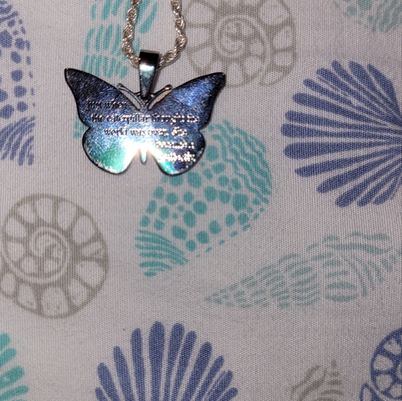 Genuine Sterling Silver Butterfly Necklace - Picture 4 of 5